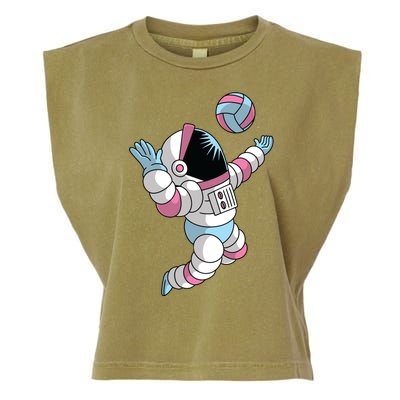 Astronaut Space Volleyball Garment-Dyed Women's Muscle Tee