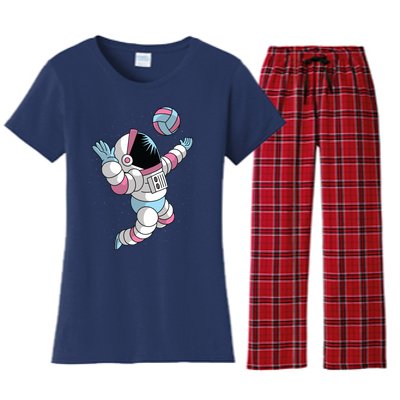 Astronaut Space Volleyball Women's Flannel Pajama Set