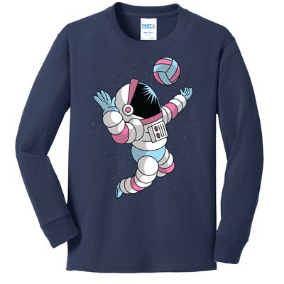 Astronaut Space Volleyball Kids Long Sleeve Shirt