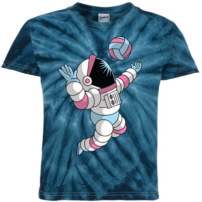 Astronaut Space Volleyball Kids Tie-Dye T-Shirt