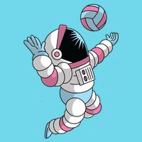 Astronaut Space Volleyball Premium T-Shirt