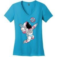 Astronaut Space Volleyball Women's V-Neck T-Shirt