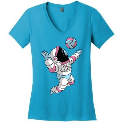 Astronaut Space Volleyball Women's V-Neck T-Shirt