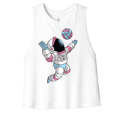 Astronaut Space Volleyball Women's Racerback Cropped Tank