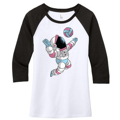 Astronaut Space Volleyball Women's Tri-Blend 3/4-Sleeve Raglan Shirt