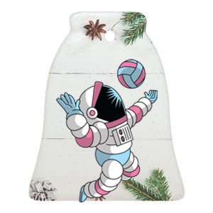 Astronaut Space Volleyball Ceramic Bell Ornament