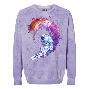 Astronaut Surfing Colorblast Crewneck Sweatshirt