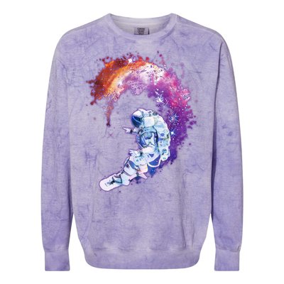 Astronaut Surfing Colorblast Crewneck Sweatshirt