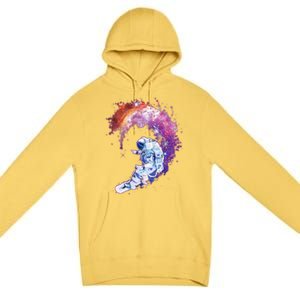 Astronaut Surfing Premium Pullover Hoodie