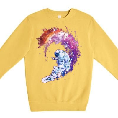 Astronaut Surfing Premium Crewneck Sweatshirt