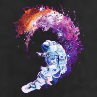 Astronaut Surfing 7 Panel Mesh Trucker Snapback Hat