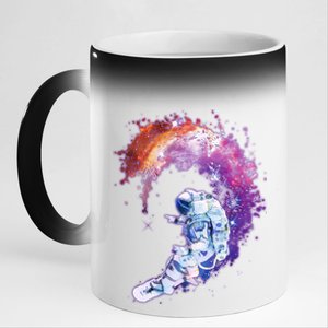 Astronaut Surfing 11oz Black Color Changing Mug