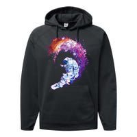 Astronaut Surfing Performance Fleece Hoodie