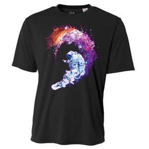 Astronaut Surfing Cooling Performance Crew T-Shirt