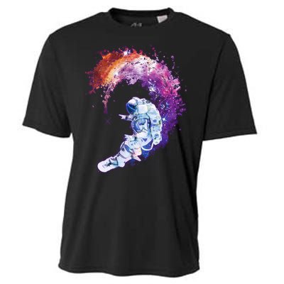 Astronaut Surfing Cooling Performance Crew T-Shirt