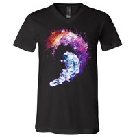 Astronaut Surfing V-Neck T-Shirt