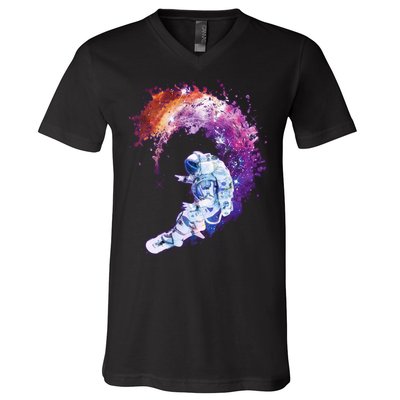 Astronaut Surfing V-Neck T-Shirt