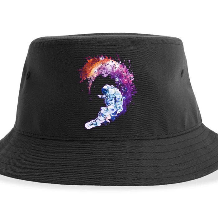 Astronaut Surfing Sustainable Bucket Hat