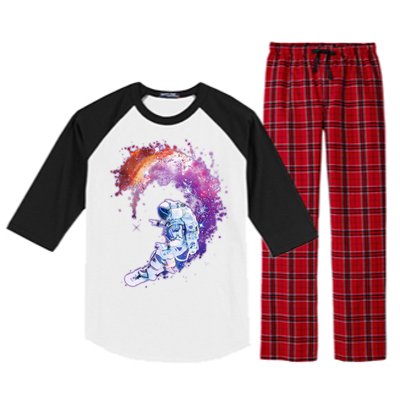 Astronaut Surfing Raglan Sleeve Pajama Set