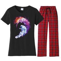 Astronaut Surfing Women's Flannel Pajama Set