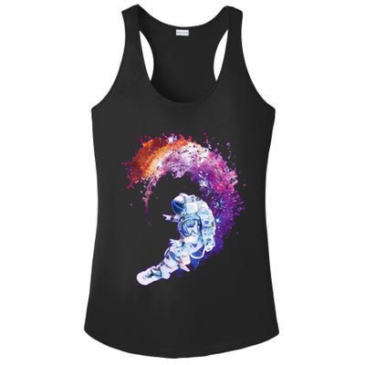 Astronaut Surfing Ladies PosiCharge Competitor Racerback Tank