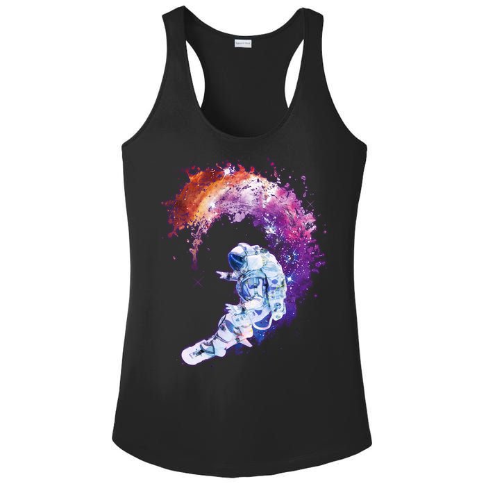 Astronaut Surfing Ladies PosiCharge Competitor Racerback Tank