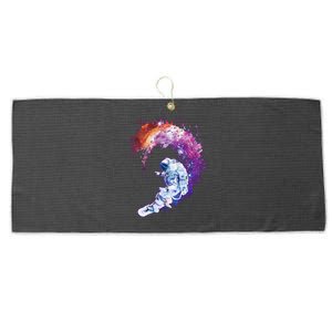 Astronaut Surfing Large Microfiber Waffle Golf Towel