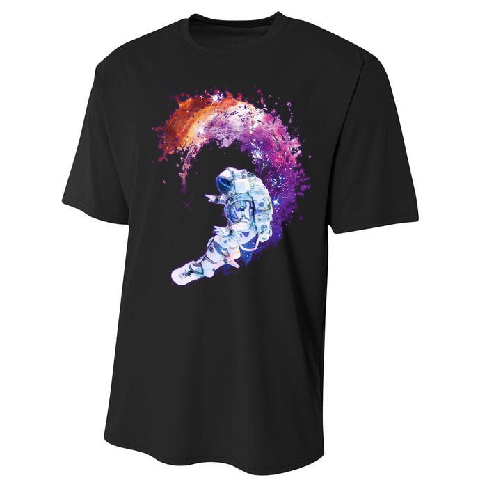 Astronaut Surfing Performance Sprint T-Shirt