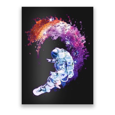Astronaut Surfing Poster