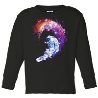 Astronaut Surfing Toddler Long Sleeve Shirt