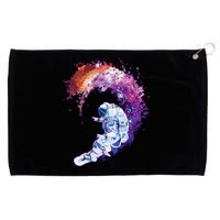 Astronaut Surfing Grommeted Golf Towel