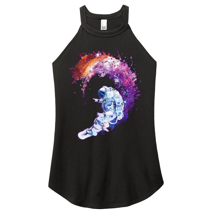Astronaut Surfing Women's Perfect Tri Rocker Tank