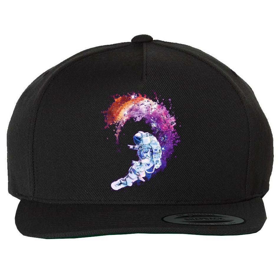 Astronaut Surfing Wool Snapback Cap