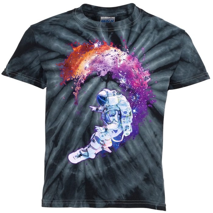 Astronaut Surfing Kids Tie-Dye T-Shirt