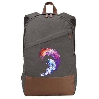 Astronaut Surfing Cotton Canvas Backpack