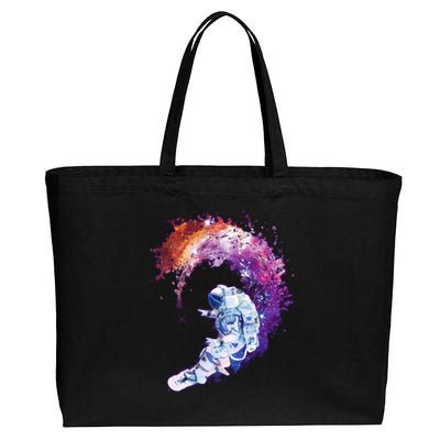 Astronaut Surfing Cotton Canvas Jumbo Tote