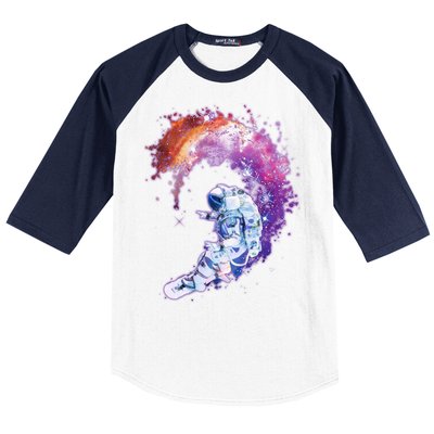 Astronaut Surfing Baseball Sleeve Shirt