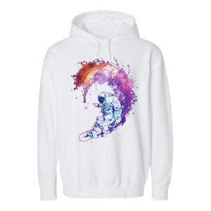 Astronaut Surfing Garment-Dyed Fleece Hoodie