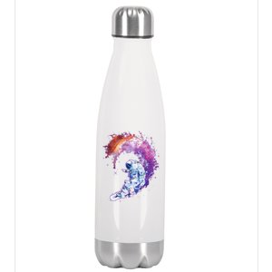 Astronaut Surfing Stainless Steel Insulated Water Bottle