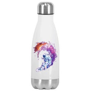 Astronaut Surfing Stainless Steel Insulated Water Bottle