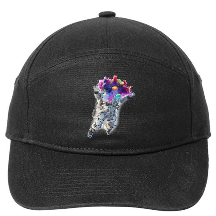 Astronaut Universe Planet Explosion 7-Panel Snapback Hat
