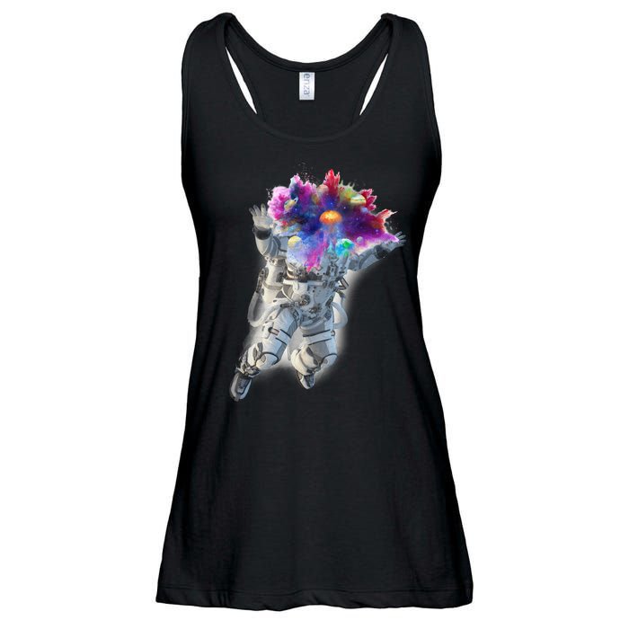 Astronaut Universe Planet Explosion Ladies Essential Flowy Tank