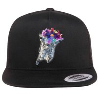 Astronaut Universe Planet Explosion Flat Bill Trucker Hat