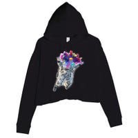 Astronaut Universe Planet Explosion Crop Fleece Hoodie