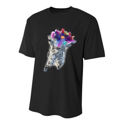 Astronaut Universe Planet Explosion Youth Performance Sprint T-Shirt