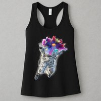 Astronaut Universe Planet Explosion Womens Tank Top
