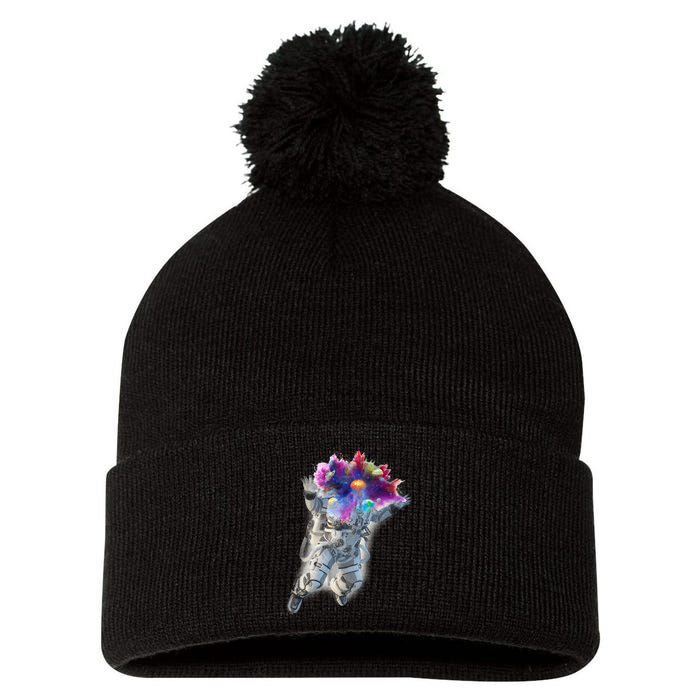 Astronaut Universe Planet Explosion Pom Pom 12in Knit Beanie