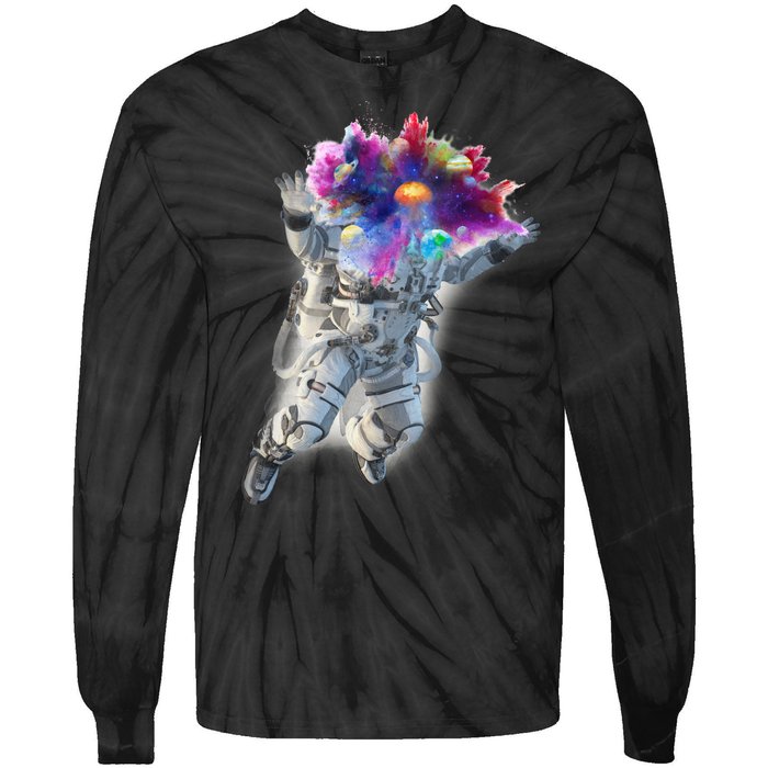 Astronaut Universe Planet Explosion Tie-Dye Long Sleeve Shirt