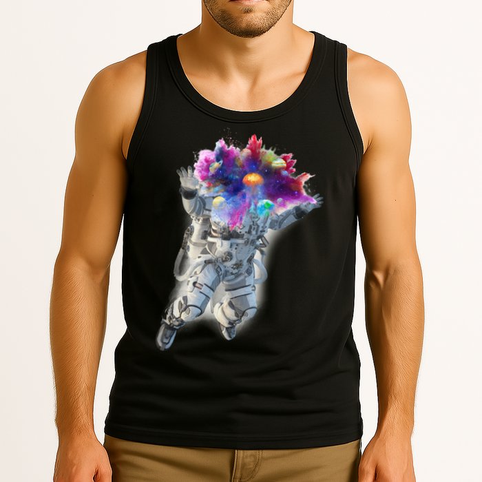 Astronaut Universe Planet Explosion Tank Top