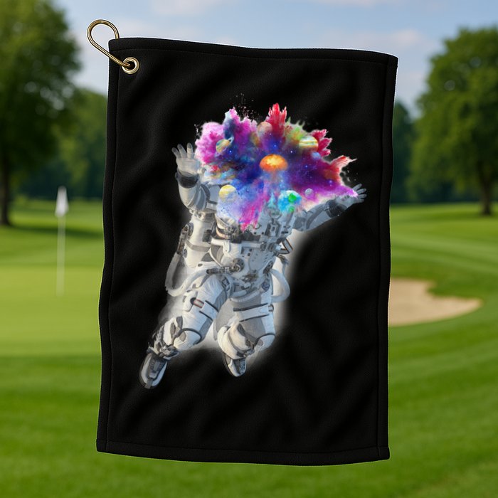 Astronaut Universe Planet Explosion Golf Towel